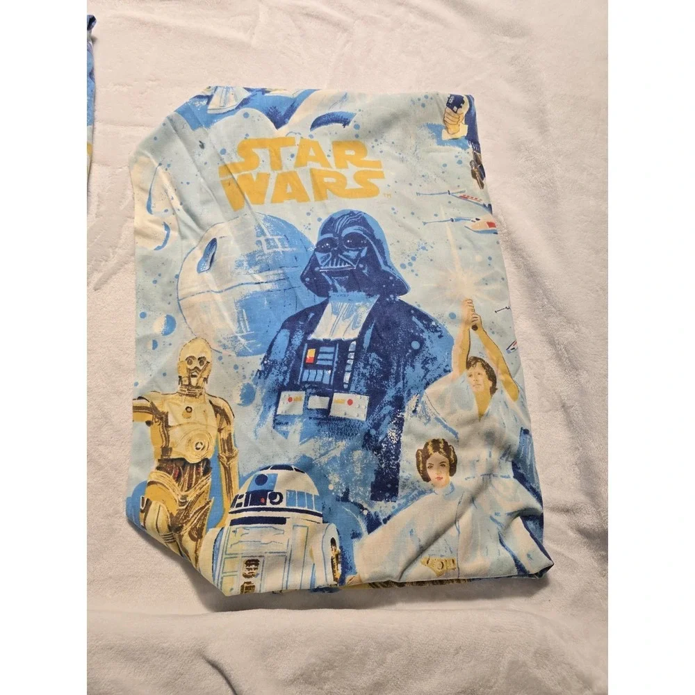 Rare Vintage Star Wars Twin Flat Sheet Fitted Sheet & 1 Pillowcase Bedding Cover